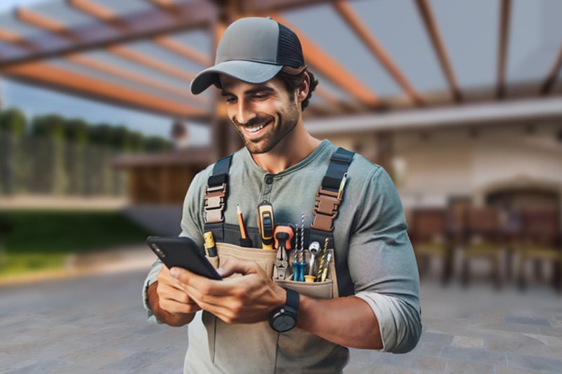 Panel Pros Landing Page guy looking at phone Panel Pros Landing Page guy looking at phone